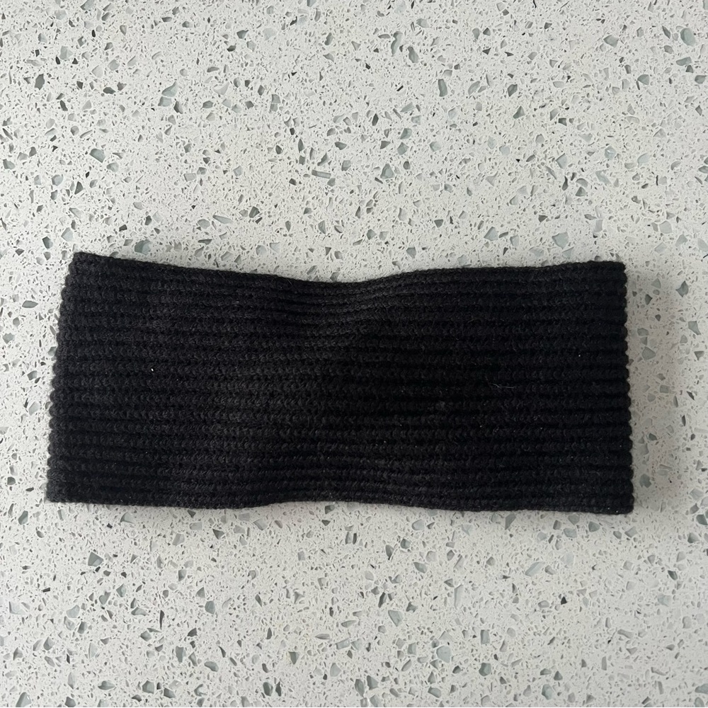 Kate Spade Black Ribbed Bow Headband - Picture 2 of 3